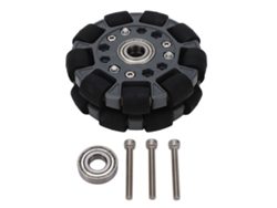 Rueda Omnidireccional De 100 Mm Para Robot Con Rodamiento Central, Repuesto Para Carro De Robot - Gris/negro