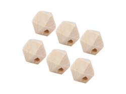 100 Piezas De Cuentas De Madera Octogonales Para Manualidades, Collares, Llaveros Y Joyería Infantil.