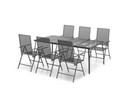 Maison Exclusive - Juego De Comedor De Jardín 7 Piezas Acero Gris Antracita