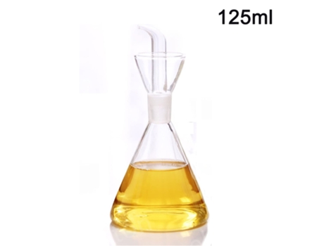 Dispensador de vidrio de aceite de oliva doméstico de vidrio de borosilicato para controlar el aceite vegetal y el vinagre de cocina (125ml)
