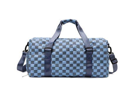 Bolsa De Gimnasio Bolsa De Lona Deportiva Con Bolsillo Húmedo Bolsa De Fin De Semana Con Bolsa Impermeable Para Zapatos, Azul Vaquero ZMDECQNA