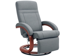 Sillón Reclinable Giratorio Con Reposapiés, Tela Gris