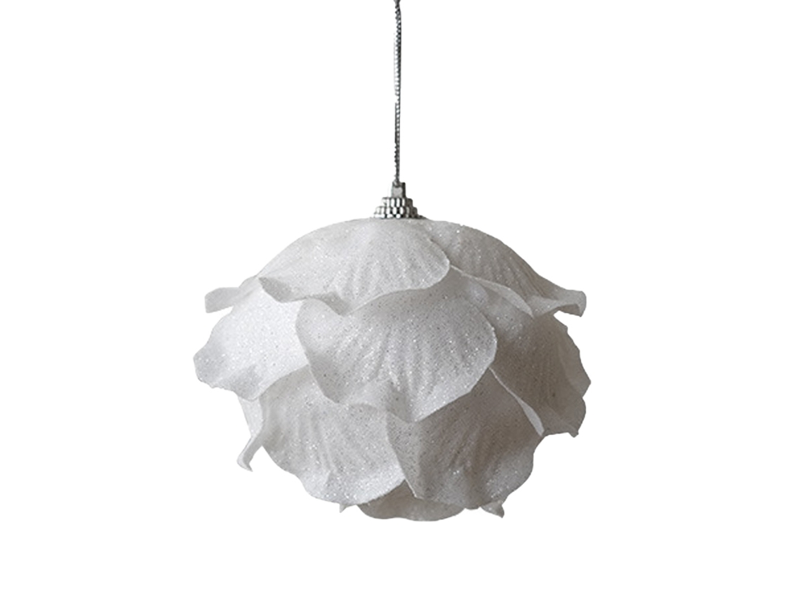 Juego de 3 bolas navideñas blancas con piñas, decoración para árbol de Navidad NEVEANCE