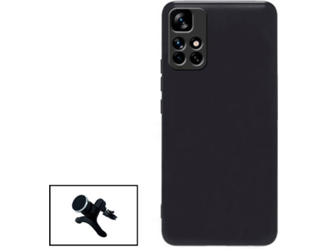 Kit Funda y Soporte Magnético Xiaomi Redmi Note 11 PHONECARE Liso (Negro)