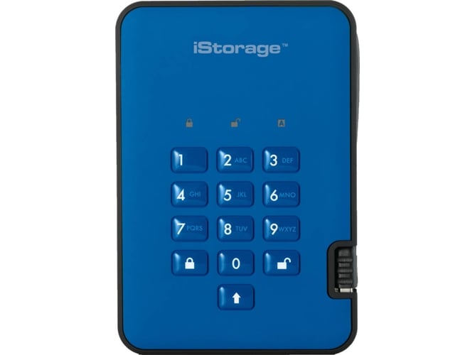 Disco HDD externo ISTORAGE diskAshur 2 Azul 1 TB (Azul - 1 TB - USB 3.1)