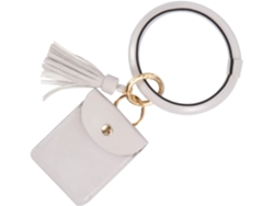 Llavero De Pulsera De Cuero - Aro De Muñeca Elegante Para Llaves - Gris