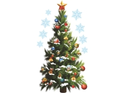 Adhesivo de pared de PVC removible, decoración de árbol de Navidad verde, fondos de ventanas, película protectora adecuada, varios GOKOCO