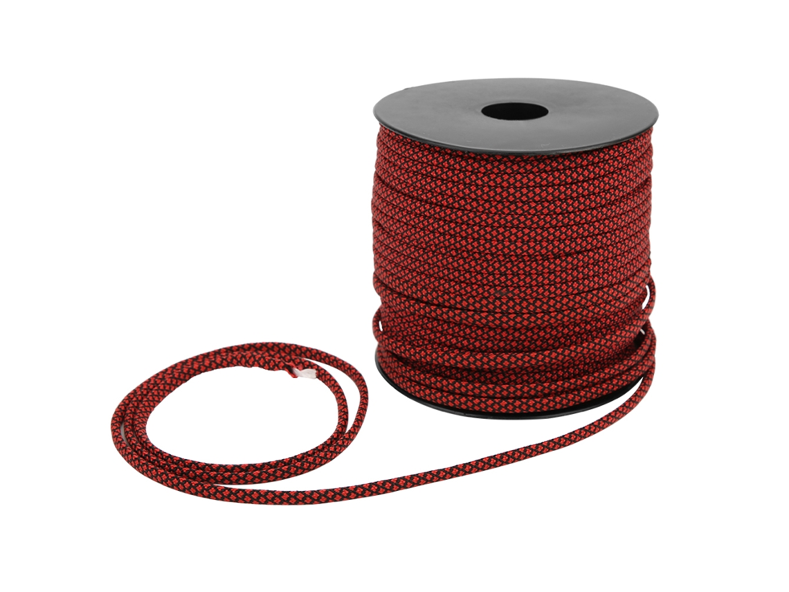 Cuerda De Paracord De 7 Núcleos Para Camping, 50 M, 4 Mm De Grosor, Para Cordón De Camping, Pulsera Roja Y Negra