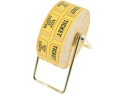Dispensador De Boletos Enrollables Con Boletos De Rifa Amarillos Y Soporte Sencillo Para Eventos.