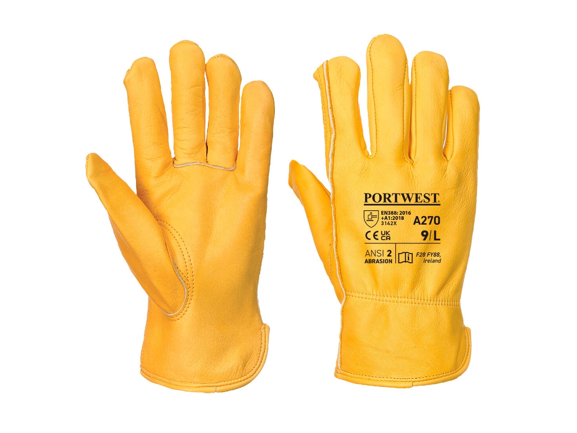 Guante de conductor clásico Portwest resistente y duradero / Canela / L