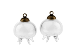 2 Mini Botellas Vacías de Vidrio con Forma de Medusa, Colgantes para Tarros de los Deseos, Color Negro Rosewell
