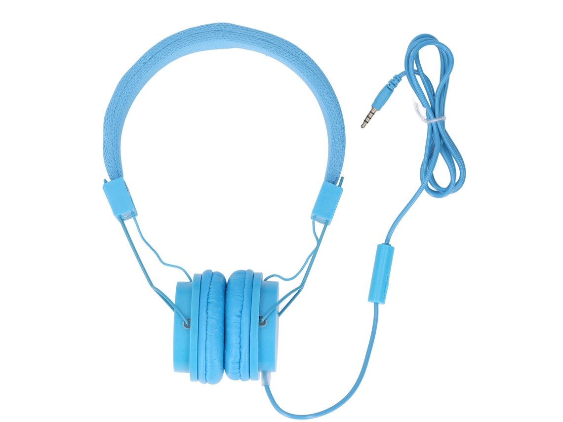 Auriculares Con Cable De 3.5mm Con Micrófono Plegables Estéreo Para Pc, Portátil, Teléfono, Música, Llamadas, Juegos Azul