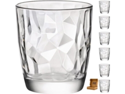 6 Vasos Diamond Transparentes Perfecto Para Uso En Casa, Restaurantes, Ligeros Y Resistentes Con Acabado De Diamantes (transparentes, 39 Cl)
