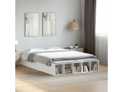 Estructura De Cama Madera De Ingeniería Blanca 135x190 Cm