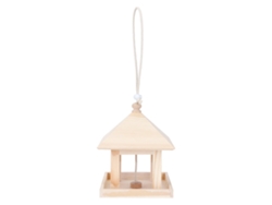 Casita De Madera Para Pájaros Para Anidar Y Alimentarse En El Jardín Con Decoración Diy.