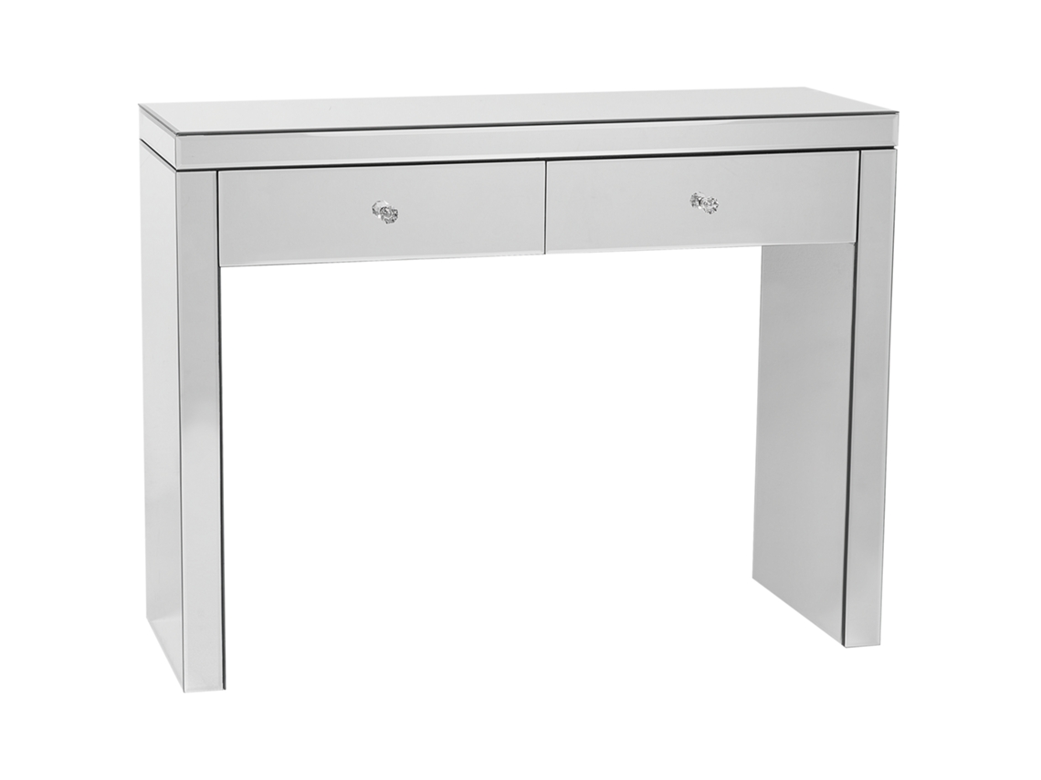 Consola BELIANI Marle de Vidrio Plateado 100x35x77