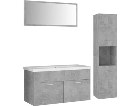 Conjunto de muebles de baño VIDAXL Gris Madera contrachapada (90x38.5x46 cm)