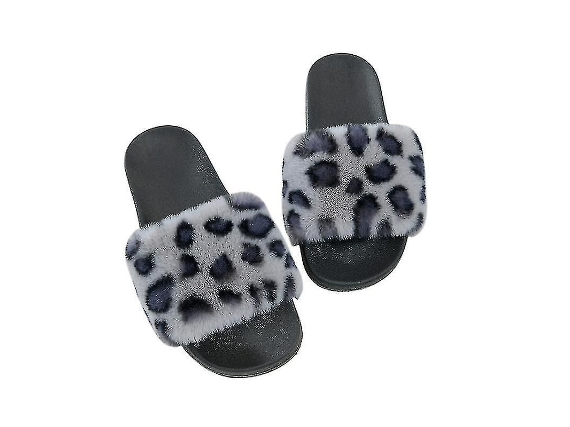 Pantuflas De Felpa Suave Para Mujer, Bailarinas Con Punta Abierta, Sandalias Informales Para Interior/exterior.