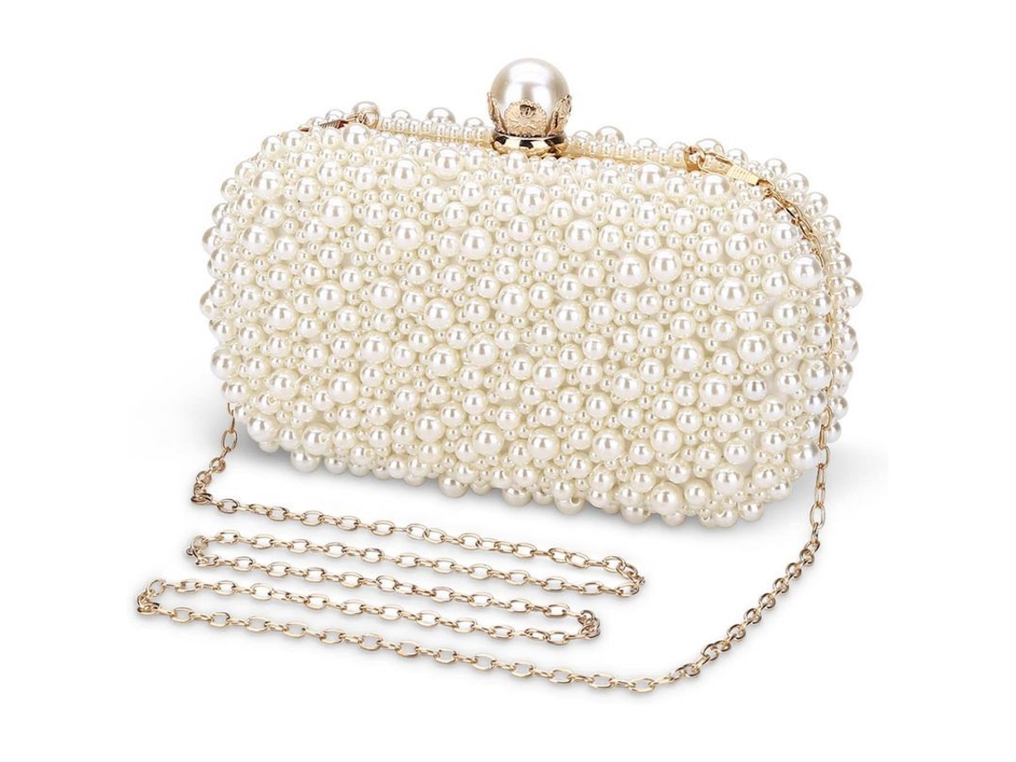 Elegante Bolso De Mano De Noche Con Perlas Brillantes Para Mujer, Cartera, Boda, Fiesta, Novia, Damas, Banquete