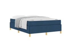 Maison Exclusive - Estructura De Cama Con Colchón Azul 160 X 200 Cm Tela