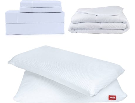 Conjunto de Sábanas, Edredón y Almohadas MORFEO Blanco (Algodón - 180X200 cm)