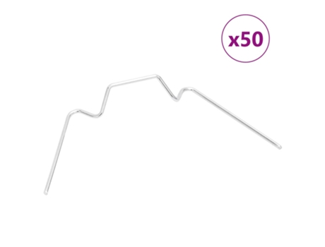 Conjunto 50 Clips para invernadero VIDAXL tipo de W acero galvanizado
