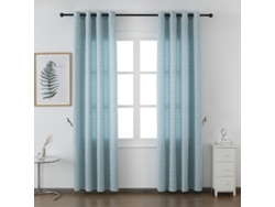 Cortina con estampado de rayas giratorias azul turquesa 140 x 260 cm - Individual