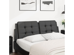 Cabecero De Cama Acolchado Cuero Sintético Negro 120 Cm