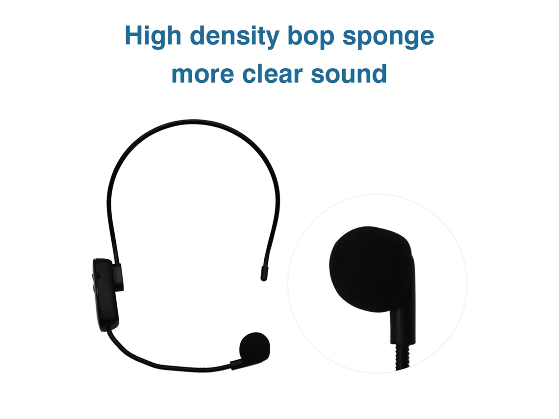 Microfone Sem Fio 2.4ghz Profissional Head-wear Para Streaming E Ensino