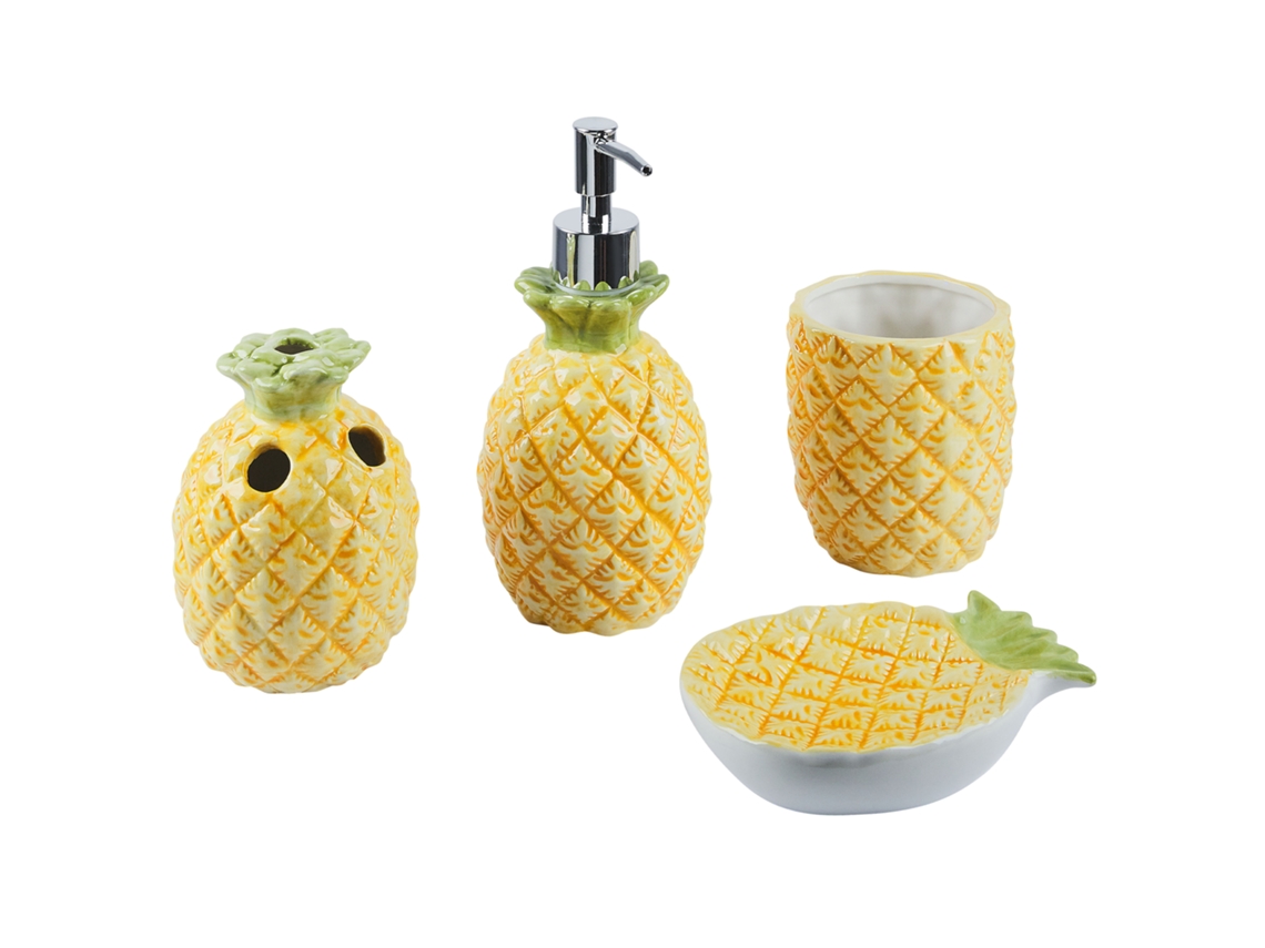 Conjunto de accesorios de baño BELIANI Maicao de Dolomita Amarillo 10x10x20