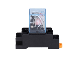 Relé De Potencia Electromagnético Ly2nj De 8 Pines Y 10 A Con Base E Indicador Luminoso Para Motores Industriales.