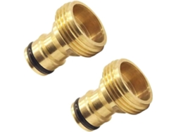 Conector Rápido De Manguera De Jardín 2 Piezas 3/4 Pulgada Hilo Macho De Latón Adaptador Para Grifo Y Accesorios