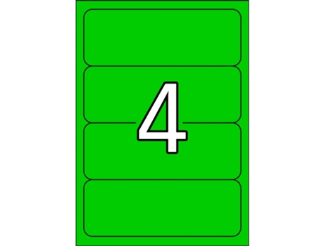 Etiquetas Adhesivas para Archivos A4 20 Hojas APLI (Verde - 190 X 61 mm)