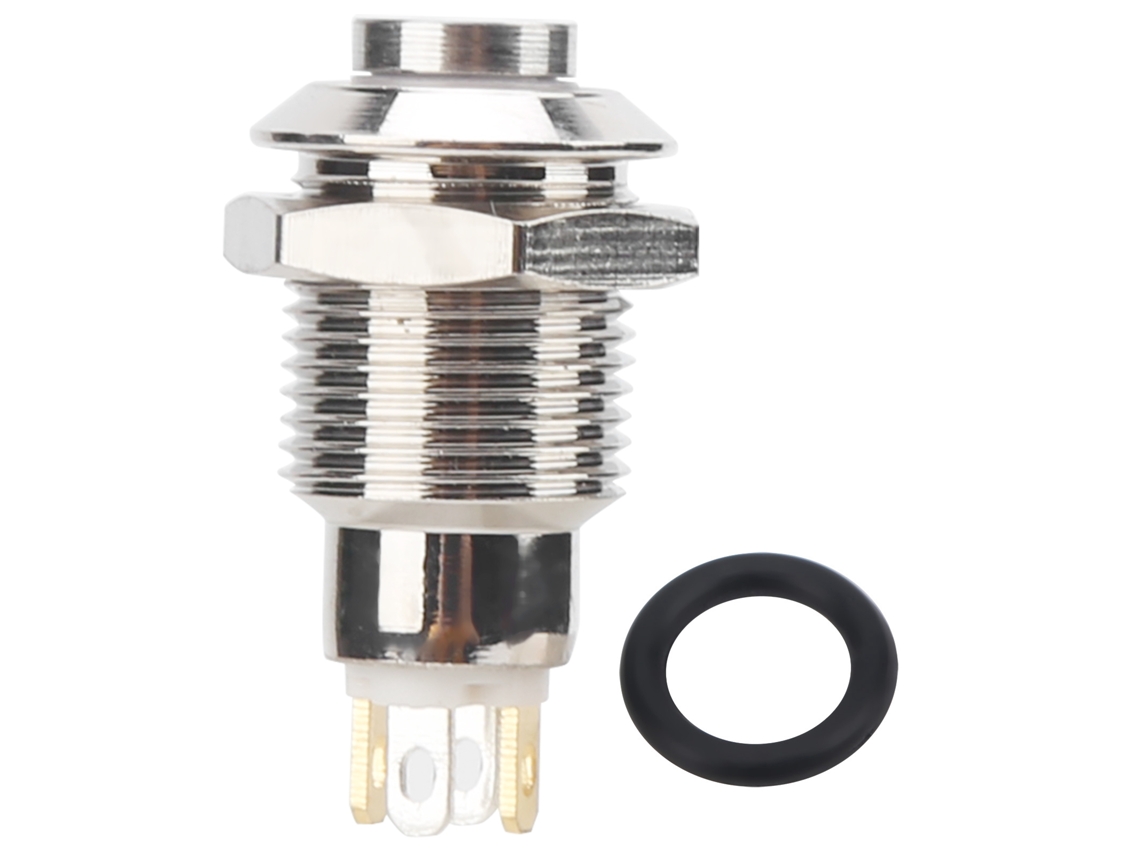 Llave De Presión Metálica Con Luz, 10 Mm, Impermeable, Autoblocante, 3 V, Roja.