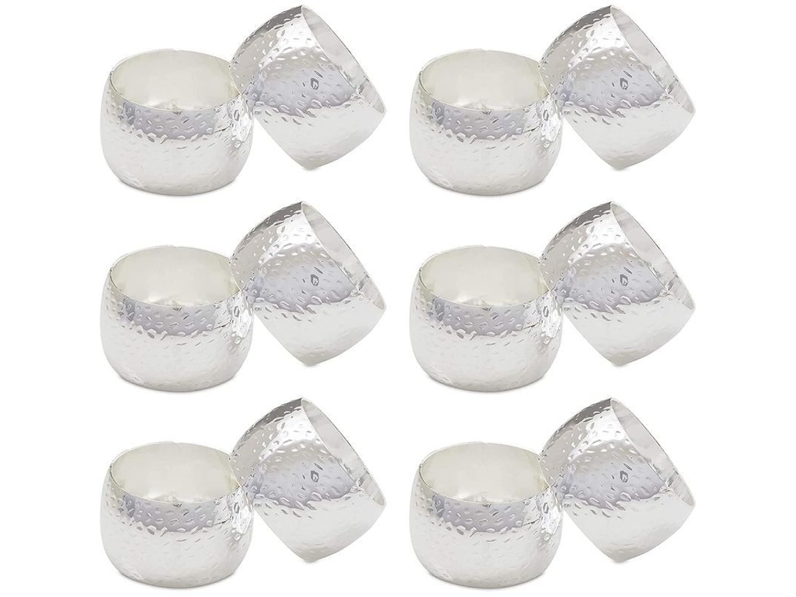 Juego De 12 Servilleteros Plateados Para Bodas, Hogar Y Fiestas.