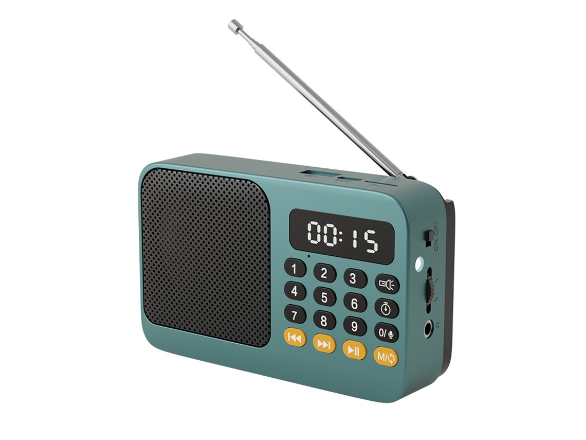 Radio portátil multifuncional Radio multibanda FM/AM Altavoz Bluetooth Verde militar Siurn