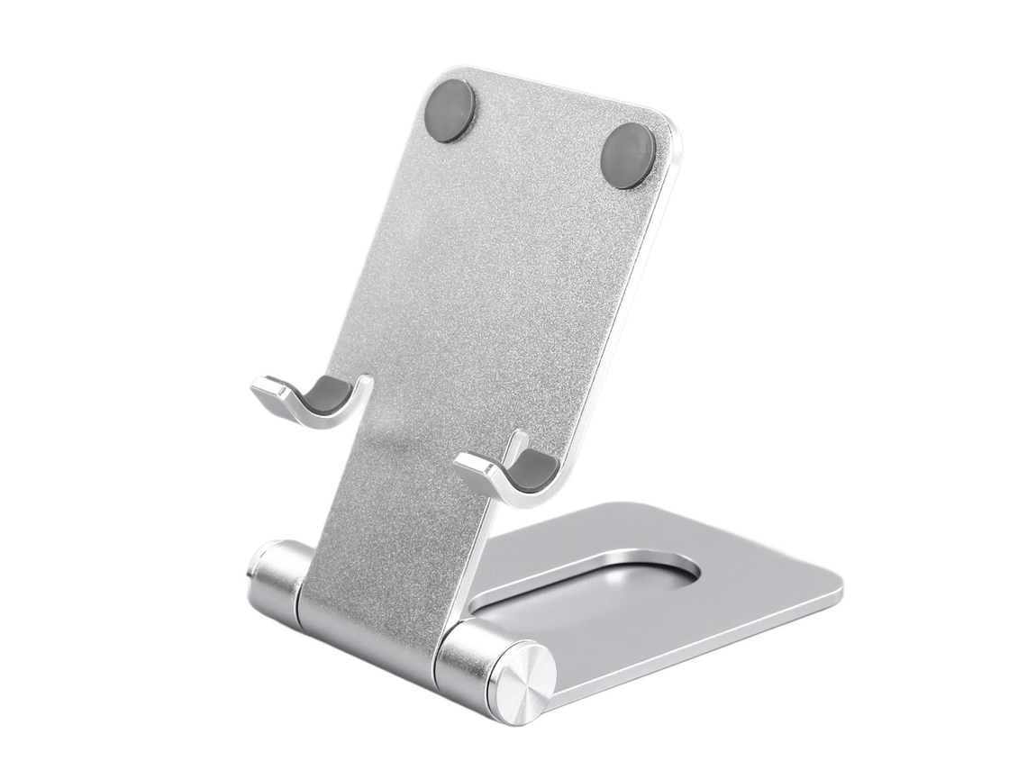 Suporte Para Celular De Alumínio Dobrável Mesa Prateleira Para Celular Estante De Mesa Prata