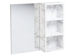 Mueble De Baño Suspendido Con Espejo Beliani Joinville De Aglomerado De Madera Blanco 60x14x54