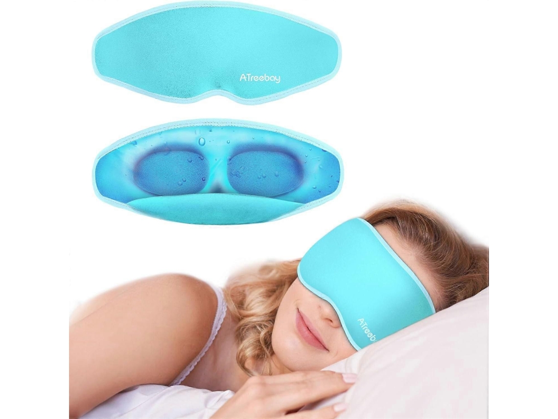 Mascarilla de gel refrescante 3D para ojos, mascarilla para dormir con peso, mascarilla de contorno 3D para ojos (sin presión), compresa fría P