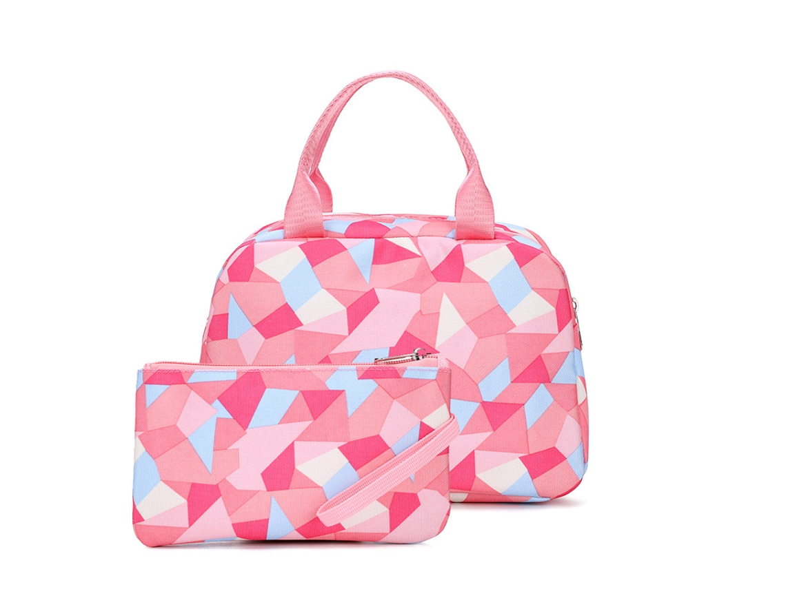 Mochilas ligeras para estudiantes que reducen la carga en ambos hombros. Mochila pequeña rosa de dos piezas.