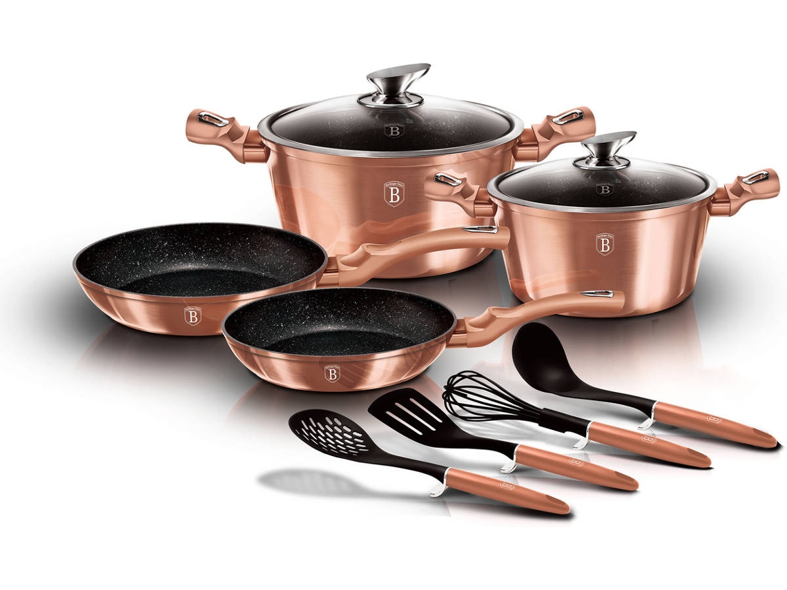 Batería de Cocina BERLINGER HAUS Rose Gold Oro Rosado (10un)