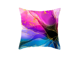 Serie Arte a Tinta Funda Decorativa de Almohada Azul