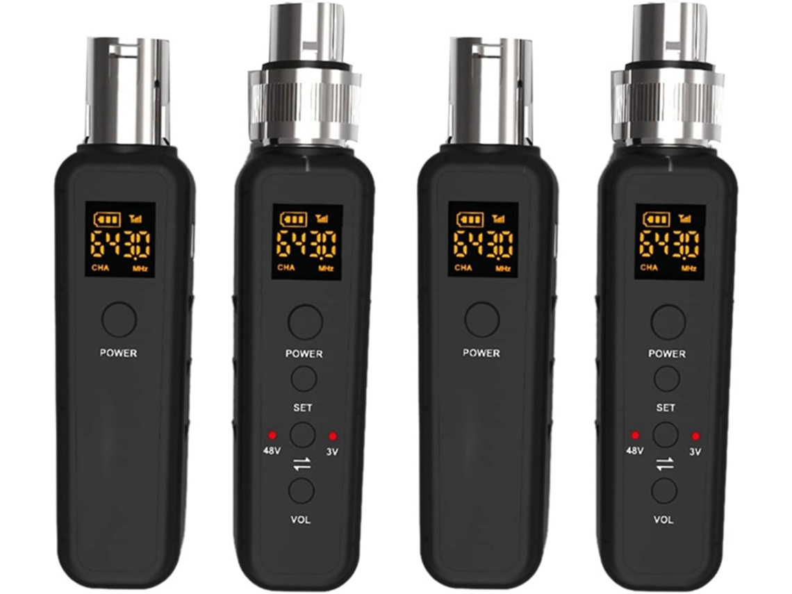 Convertidor De Micrófono 2x Sin Transmisor-receptor Uhf Xlr Para Adaptador De Guitarra 640-690mhz