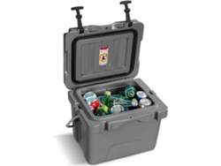 Nevera Portátil de 15 L, Nevera Playa Resistente con Mango, Tapón de Drenaje y 2 Portavasos, Retención de Hielo de 3-5 Días para Alimentos y Bebidas, Ideal para Acampar, Pescar Gris COSTWAY