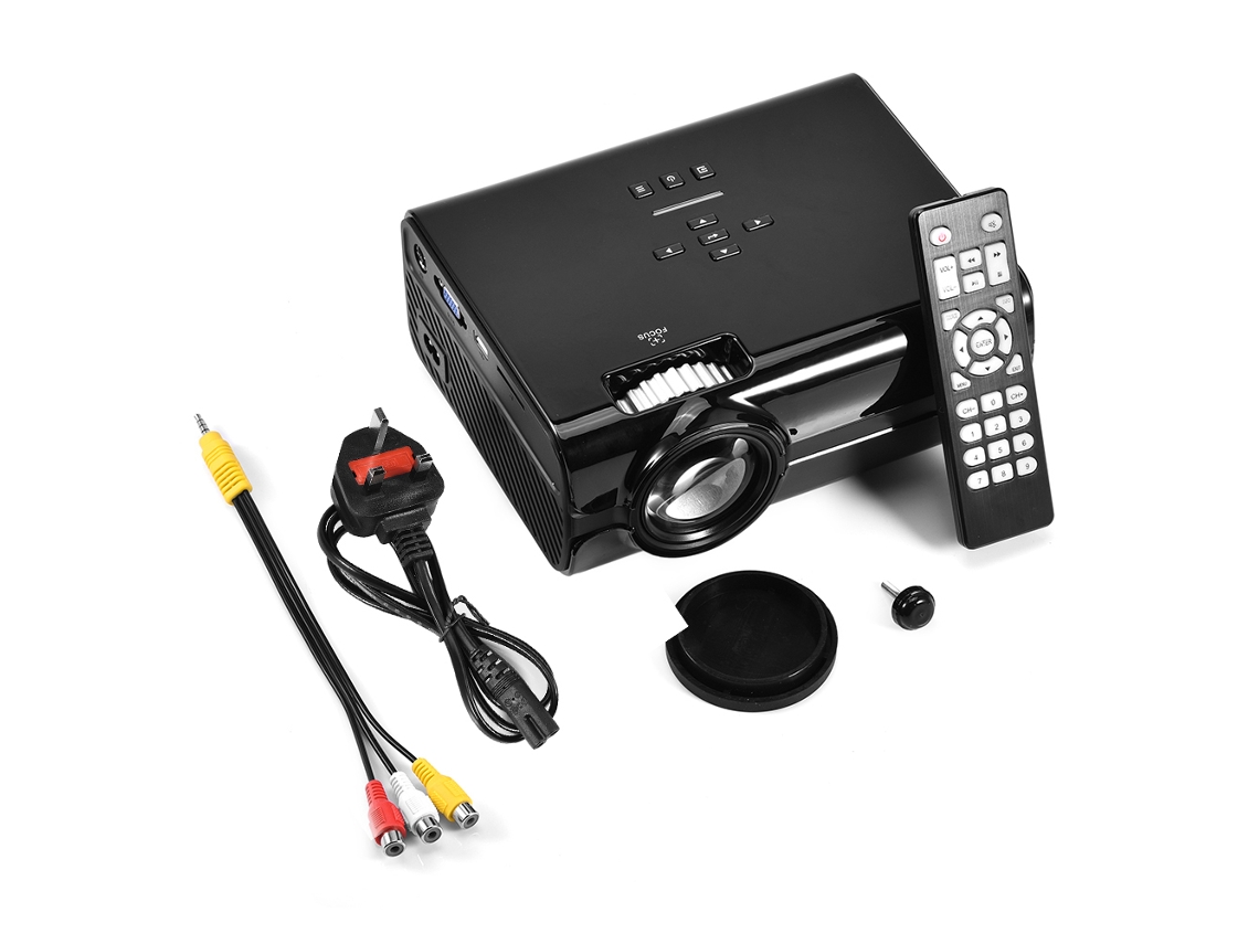 Proyector Led Mini Para Home Theater 1080p Hd, Hdmi, Usb, Multimedia, Negro Luz Dourada