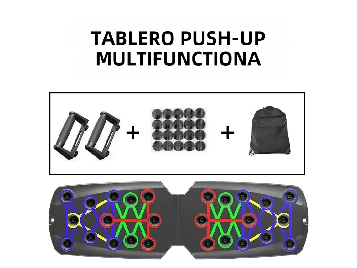 (a2) Tabla De Flexiones Portátil Multifuncional Con Barra De Resistencia Plegable