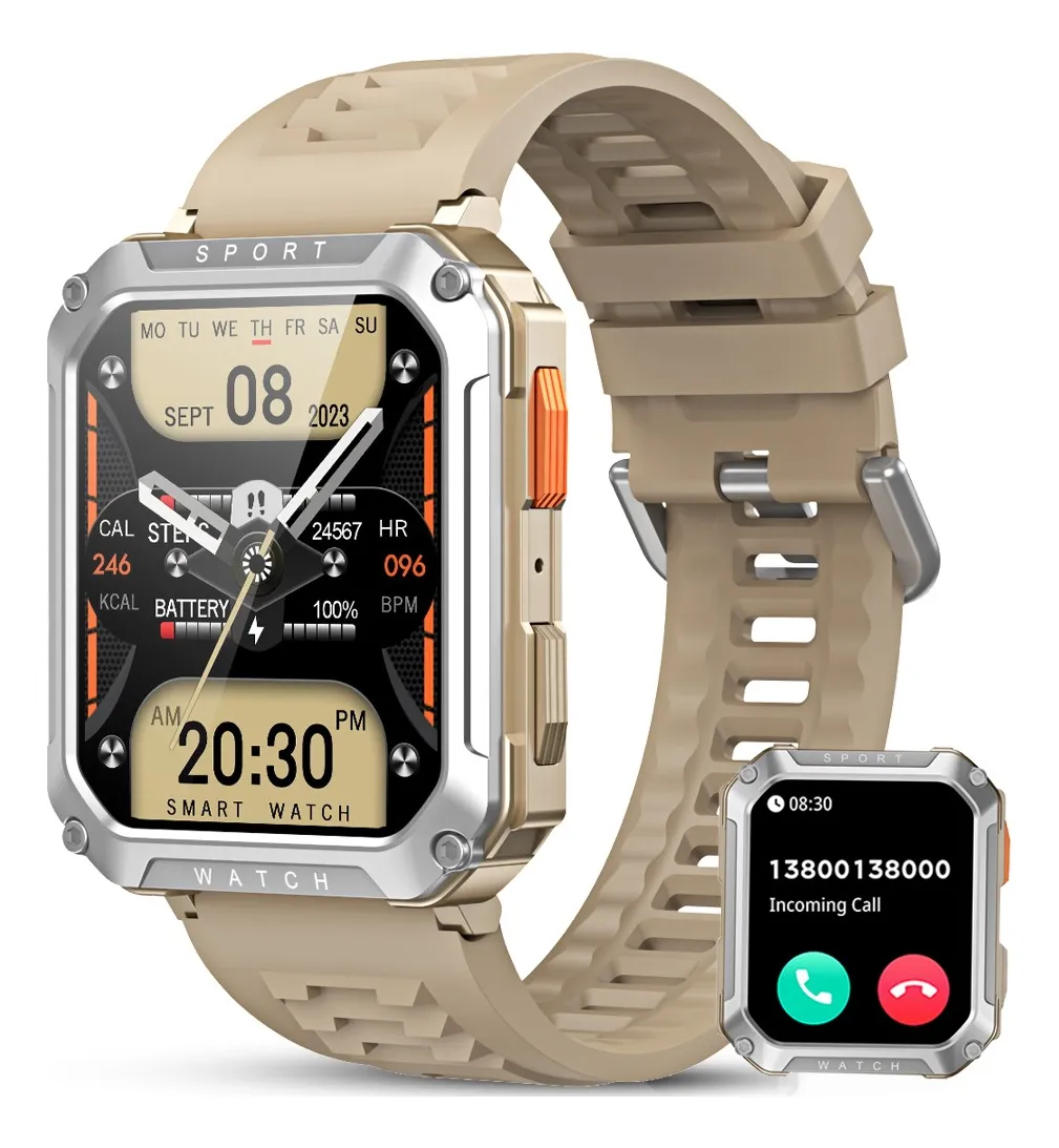Reloj inteligente Vayotoy para hombre con Bluetooth, resistente al agua y llamadas