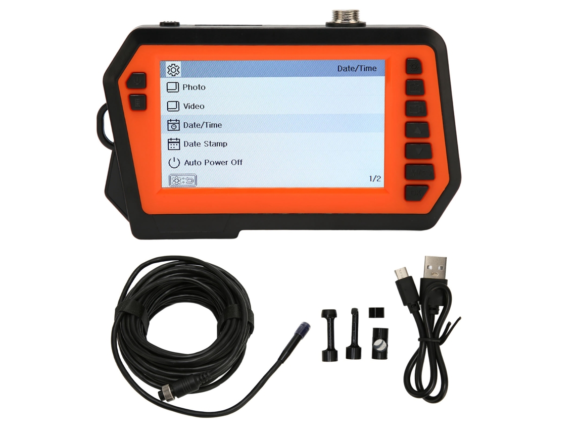 Lente de endoscopio industrial IP68, impermeable, HD 1080P, cámara de inspección tipo serpiente con 6 luces LED