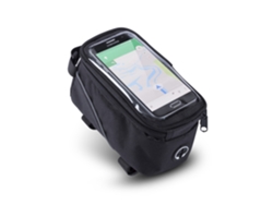 Bolsa para bicicleta Rigon con frontal táctil transparente, para smartphones de hasta 6,3 pulgadas. Conector para auriculares y cierre de cremallera.