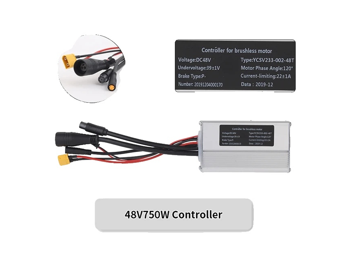 Controlador de bicicleta eléctrica, compatible con motores de buje Bafang, incluye luz y carcasa, controlador OEM de 48 V y 750 W.